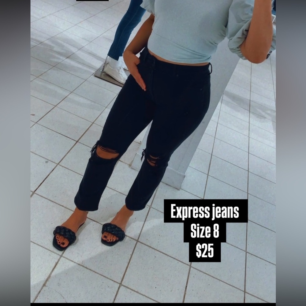 Express Black Ripped Jeans